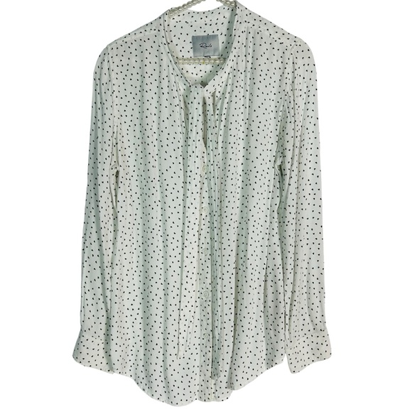 RAILS | White Long Sleeve Rayon Heart Colette Button Down Neck Tie Size Large - Picture 5 of 11